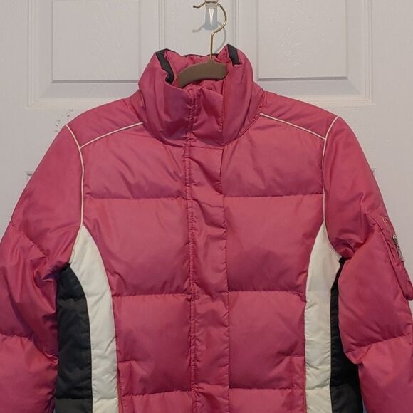 Tommy Hilfiger pink gray white ski  puffer Sz XS EUC - Picture 3 of 7